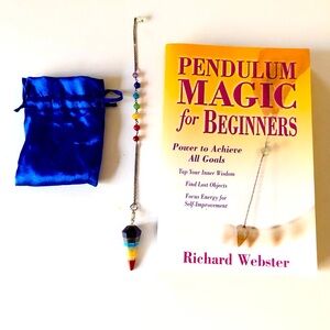 Pendulum Magic for Beginners Book + Chakra Healing Stone Pendulum Healing